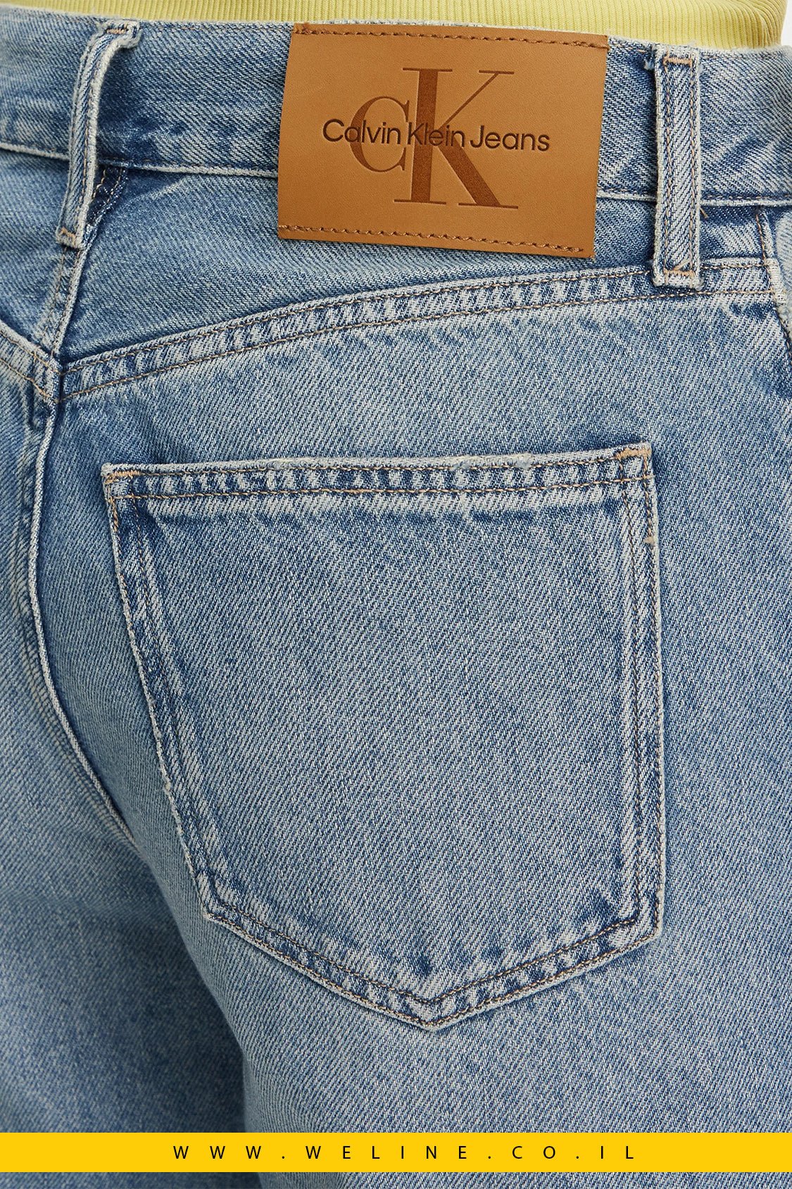 ג'ינס נשים Calvin Klein Jeans - גזרה ישרה בגוון כחול - WELINE.CO.IL