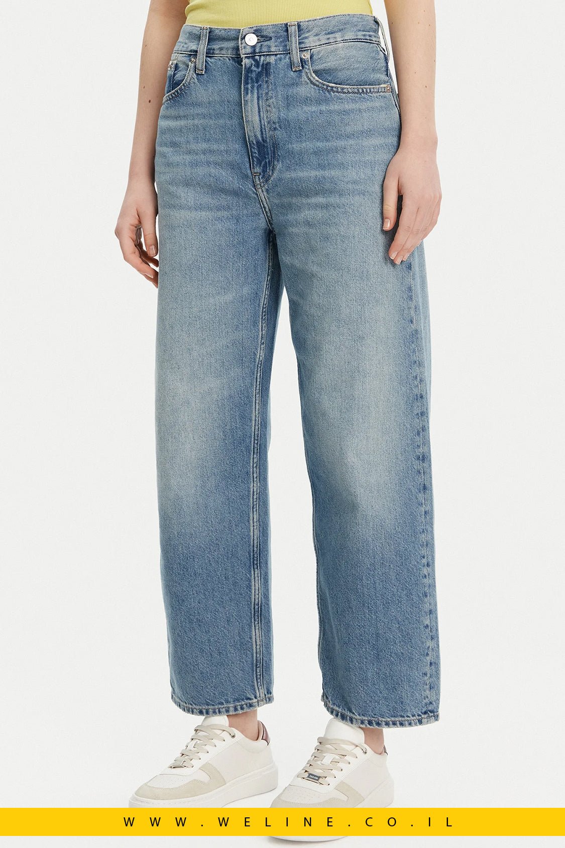ג'ינס נשים Calvin Klein Jeans - גזרה ישרה בגוון כחול - WELINE.CO.IL
