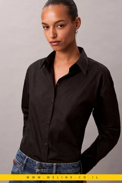 חולצת נשים Calvin Klein Jeans – עם לוגו All - Over - WELINE.CO.IL