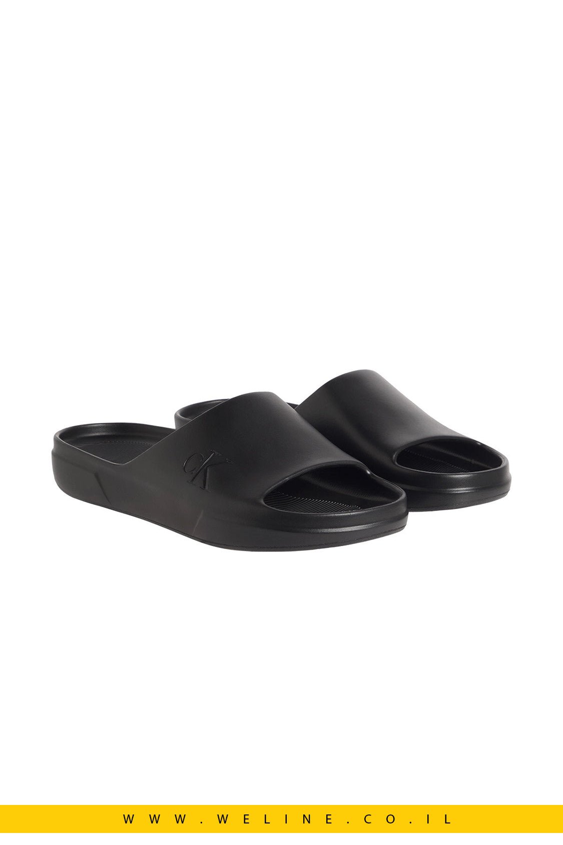 כפכפי סלייד גברים Calvin Klein Jeans Chunky One Piece – צבע שחור - WELINE.CO.IL