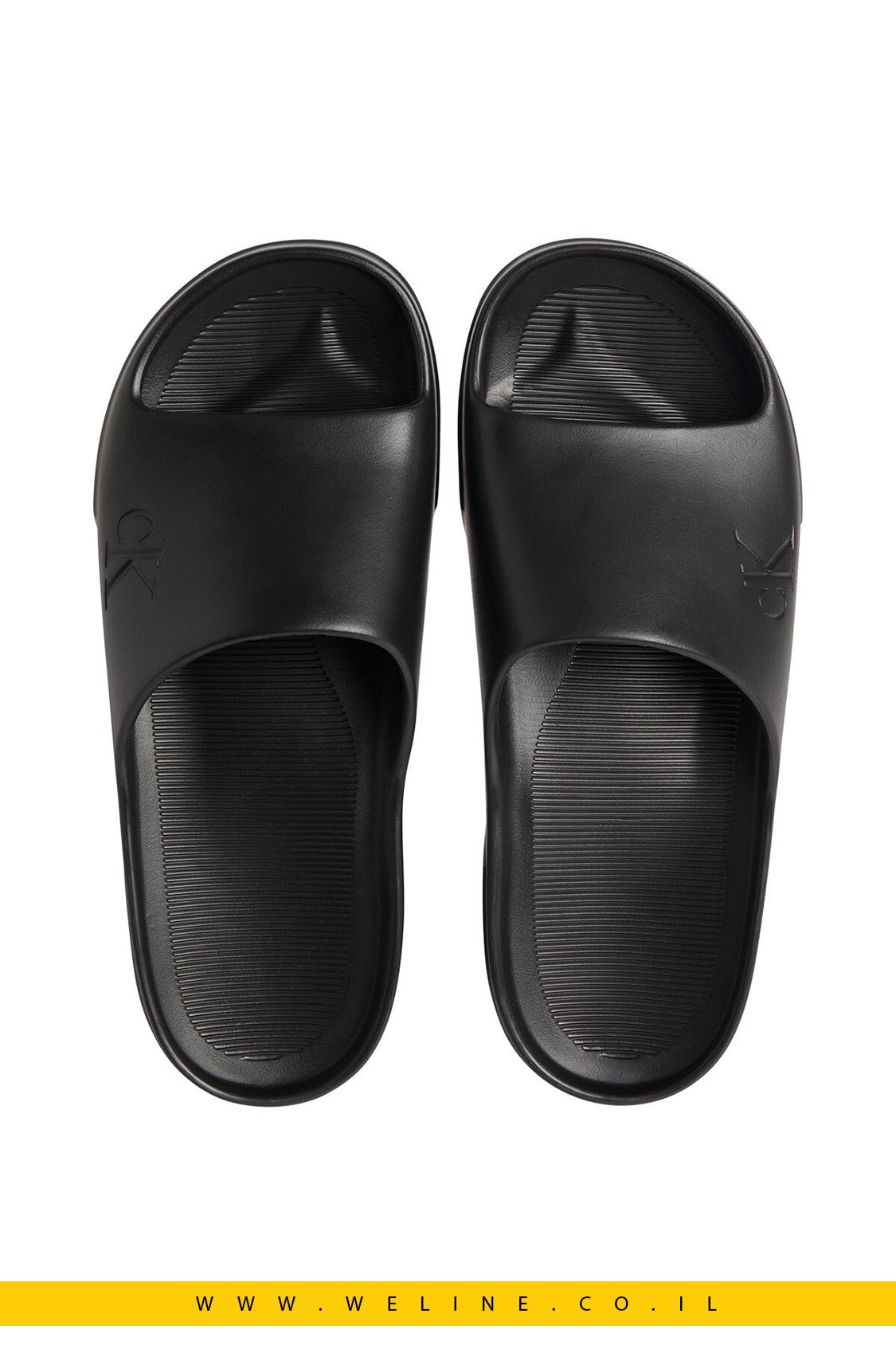 כפכפי סלייד גברים Calvin Klein Jeans Chunky One Piece – צבע שחור - WELINE.CO.IL