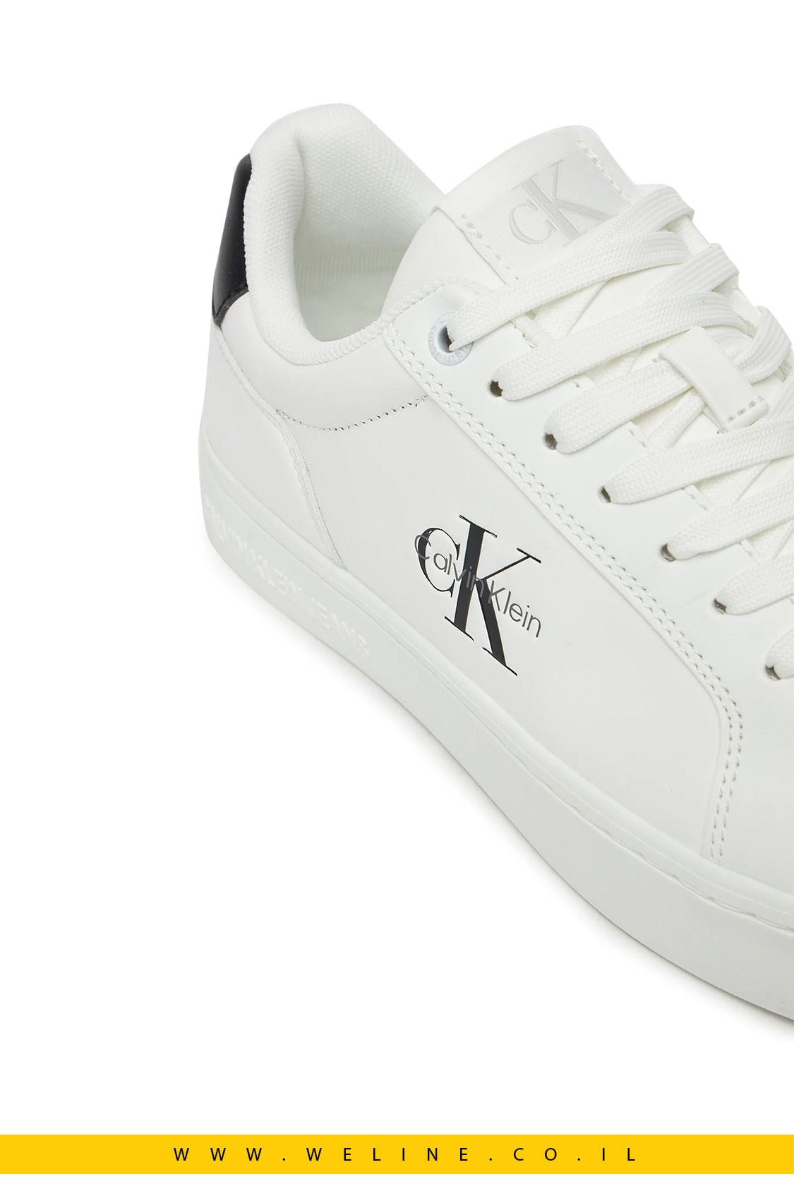סניקרס עור נשים Calvin Klein Jeans Classic Cupsole – לבן - WELINE.CO.IL