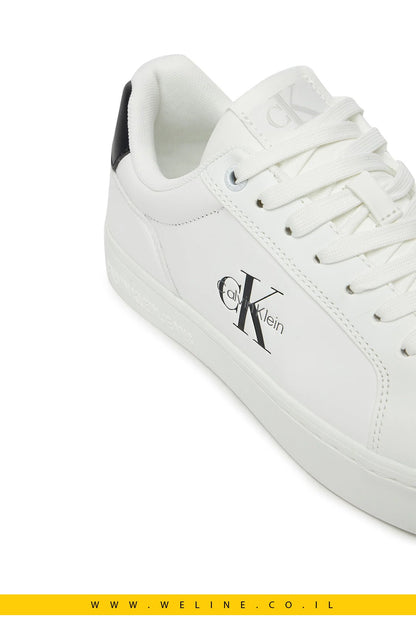 סניקרס עור נשים Calvin Klein Jeans Classic Cupsole – לבן - WELINE.CO.IL