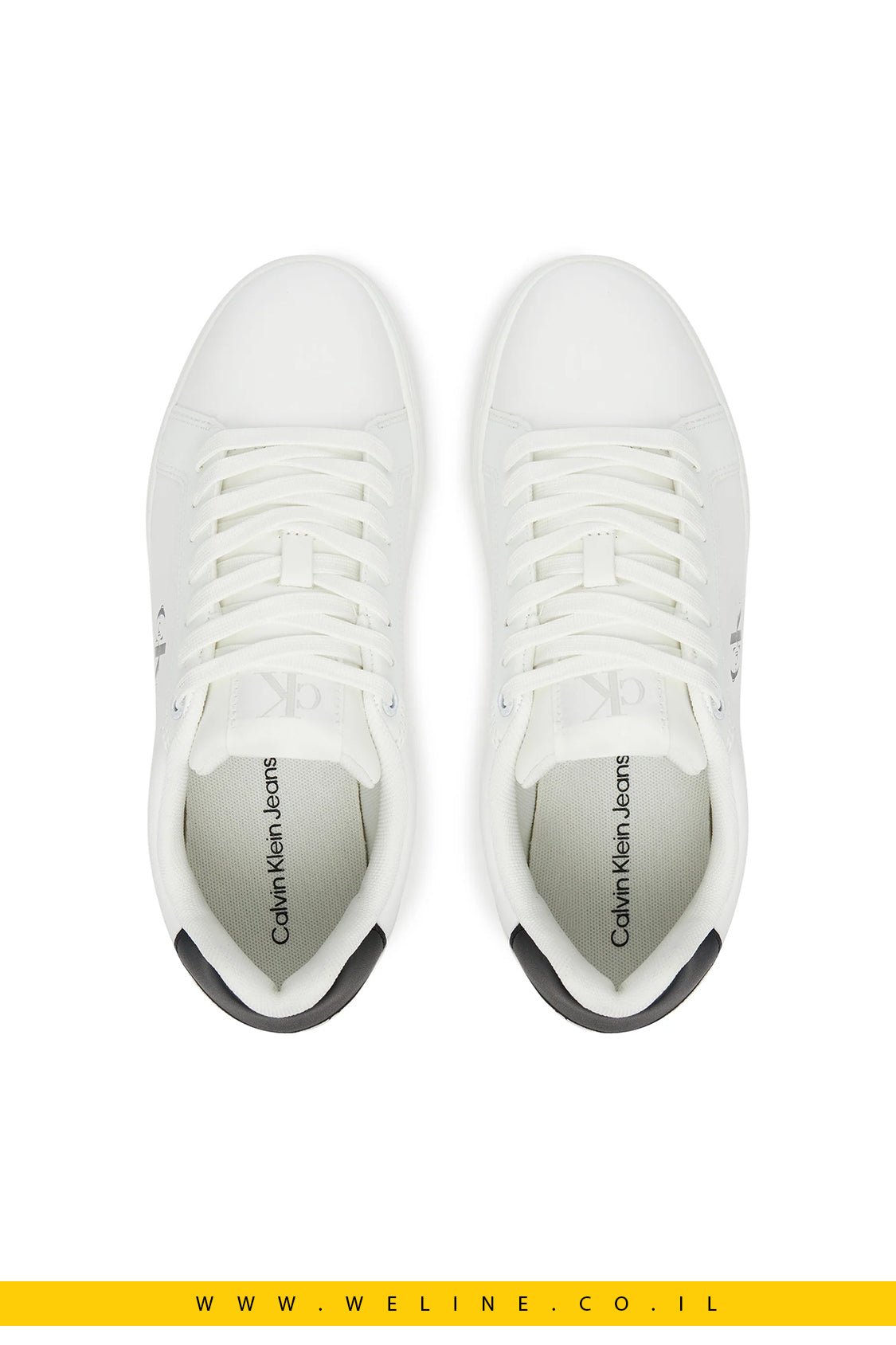 סניקרס עור נשים Calvin Klein Jeans Classic Cupsole – לבן - WELINE.CO.IL