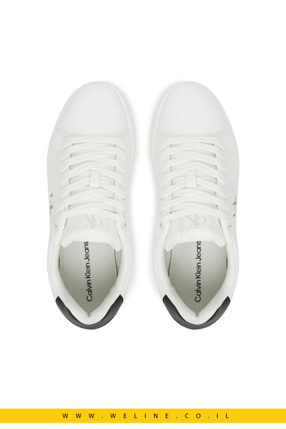 סניקרס עור נשים Calvin Klein Jeans Classic Cupsole – לבן - WELINE.CO.IL