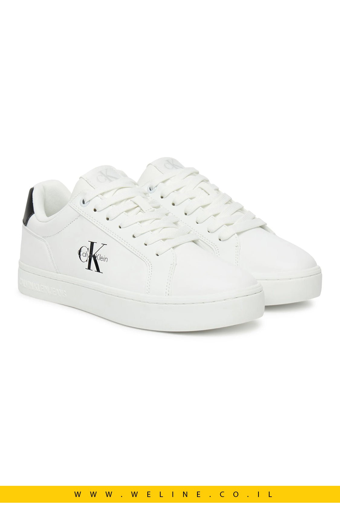 סניקרס עור נשים Calvin Klein Jeans Classic Cupsole – לבן - WELINE.CO.IL