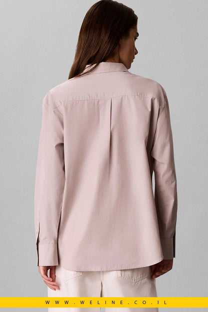 חולצת נשים Calvin Klein Jeans Heritage Label Relaxed Poplin - WELINE.CO.IL