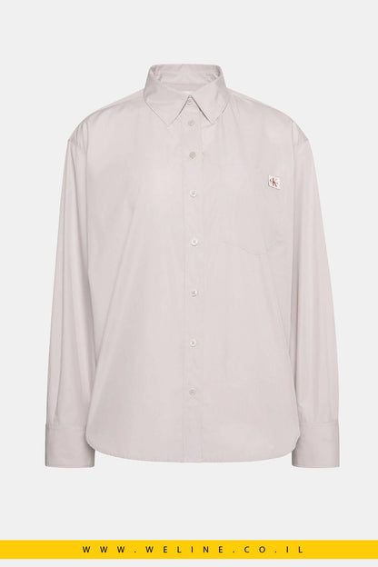 חולצת נשים Calvin Klein Jeans Heritage Label Relaxed Poplin - WELINE.CO.IL
