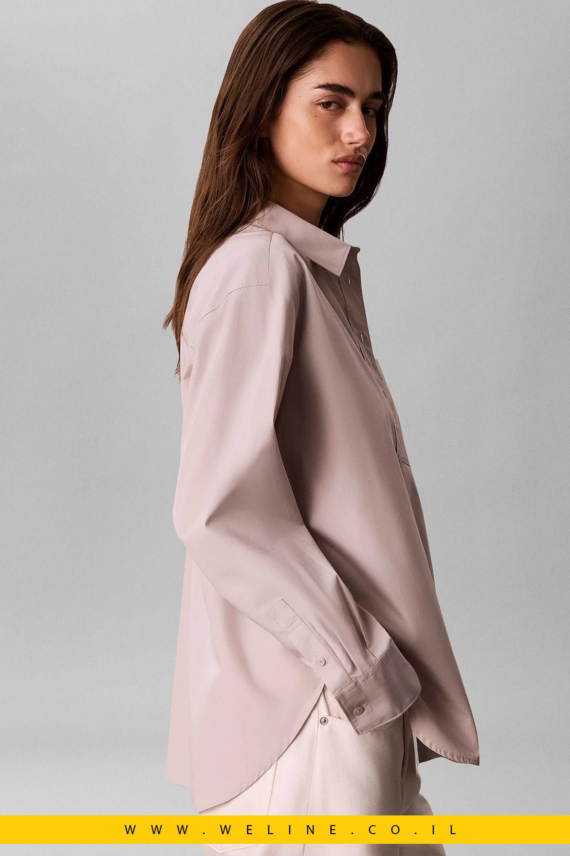 חולצת נשים Calvin Klein Jeans Heritage Label Relaxed Poplin - WELINE.CO.IL