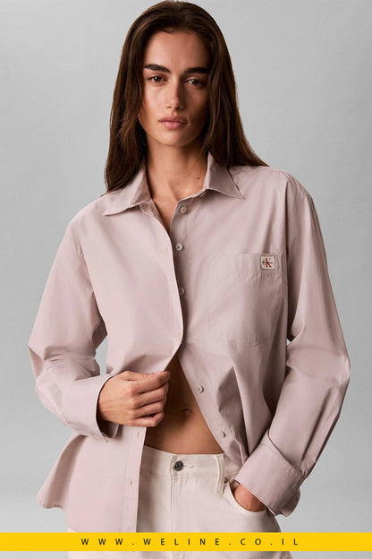 חולצת נשים Calvin Klein Jeans Heritage Label Relaxed Poplin - WELINE.CO.IL