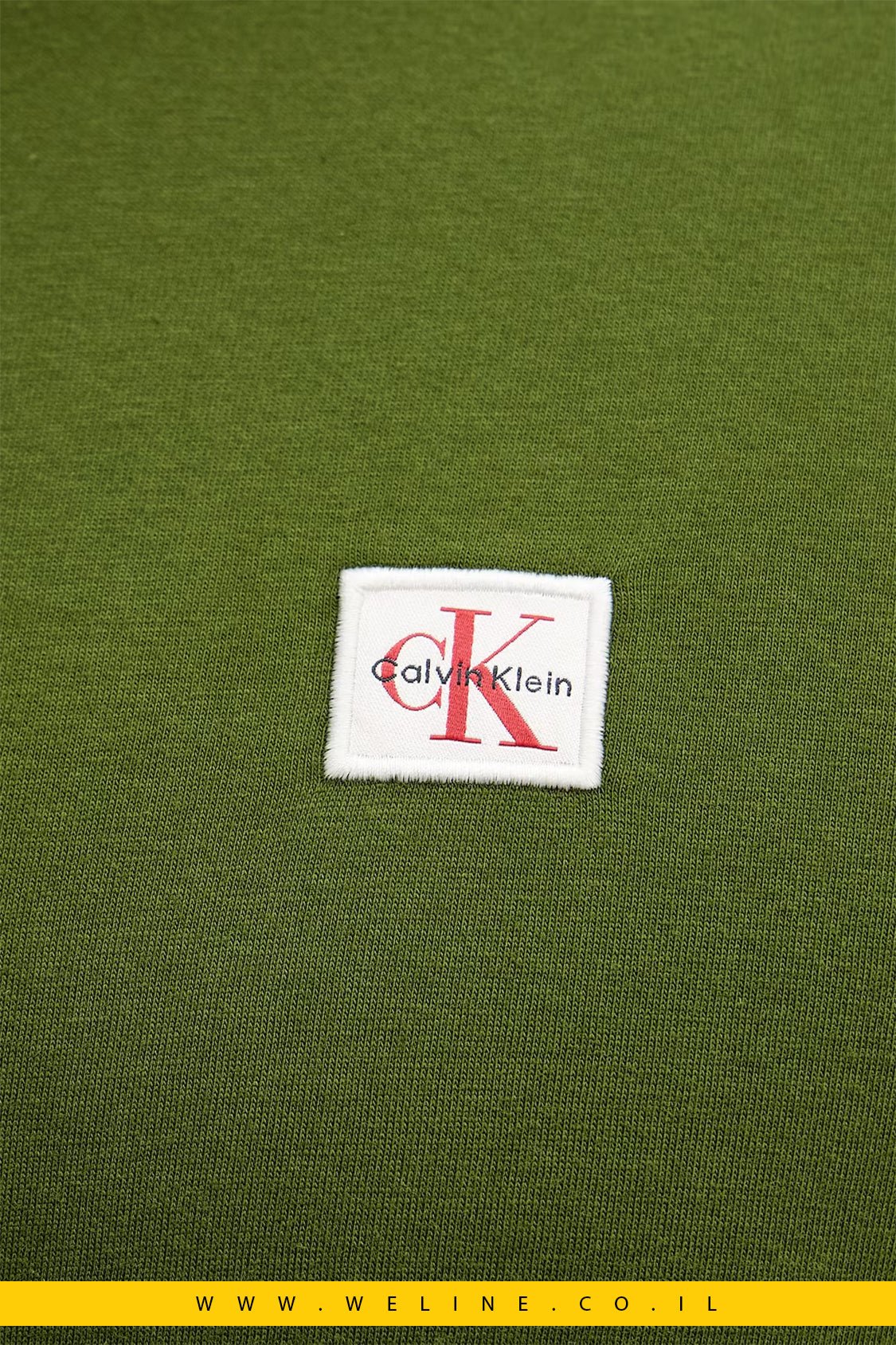 כותרת טי - שירט Calvin Klein Jeans לגברים Regular Fit – צבע ירוק - WELINE.CO.IL