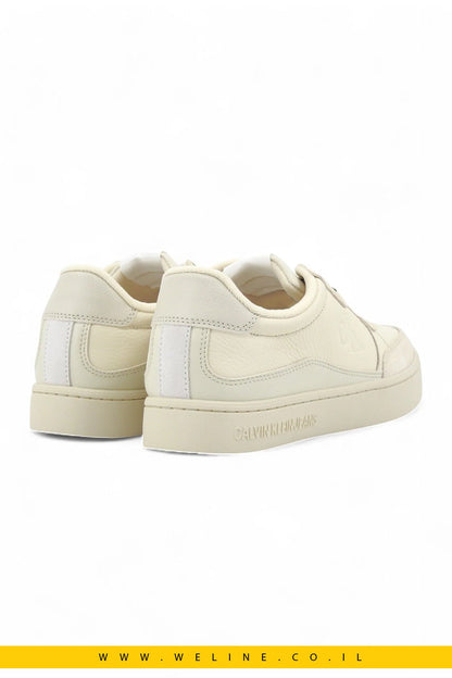 CALVIN KLEIN נעל סניקרס Lthr Sneaker Uomo Beige - WELINE.CO.IL