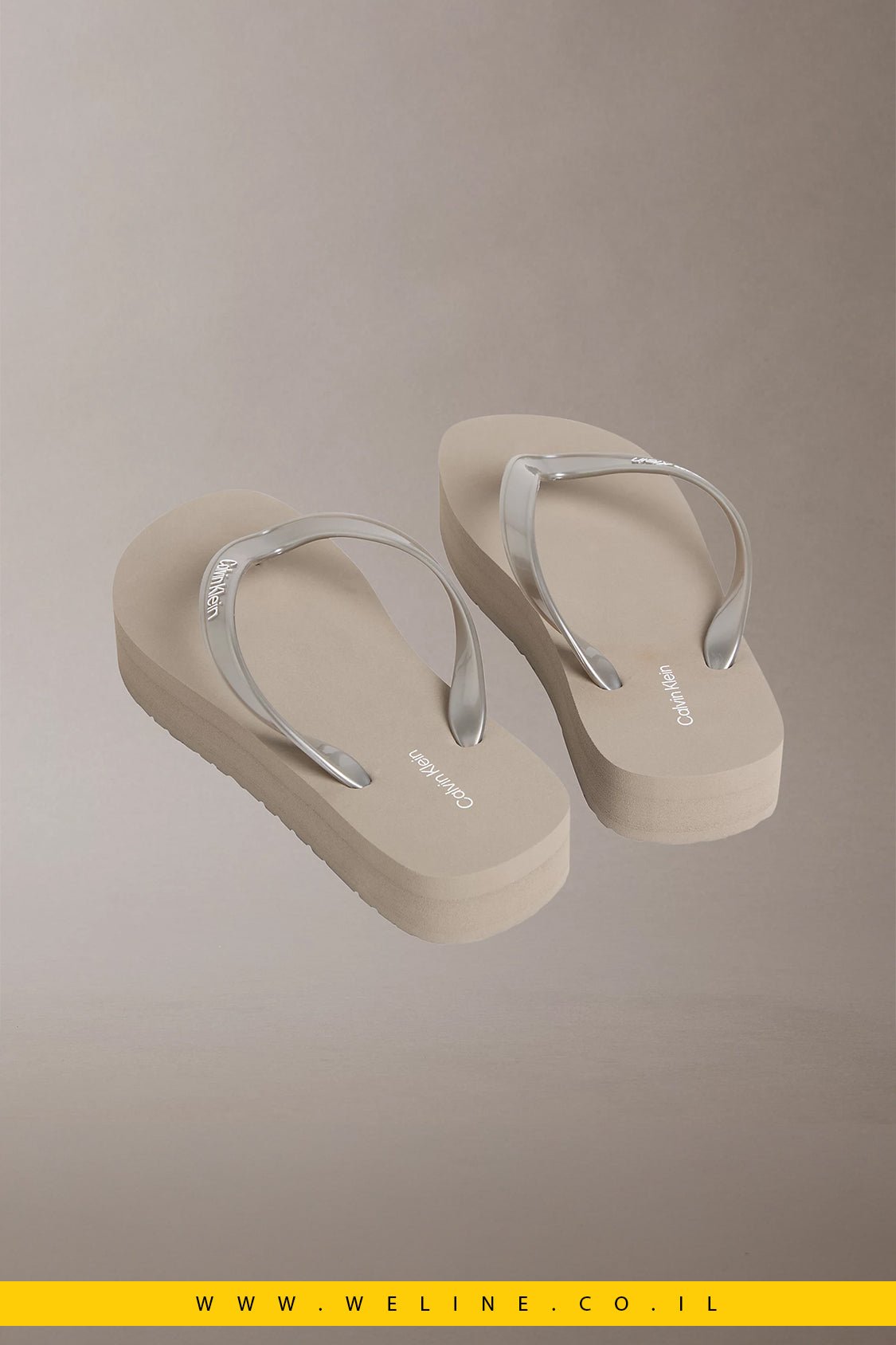 כפכפי אצבע פלטפורמה נשים Calvin Klein Pearlised – צבע Desert Taupe - WELINE.CO.IL