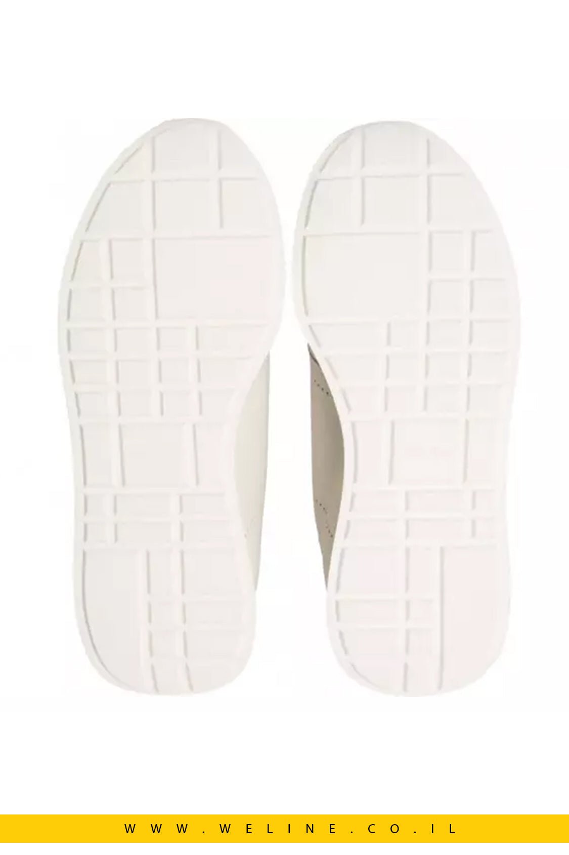 נעלי סניקרס נשים Calvin Klein Retro Runnr Sock Patch Leather – צבע לבן / Blush - WELINE.CO.IL