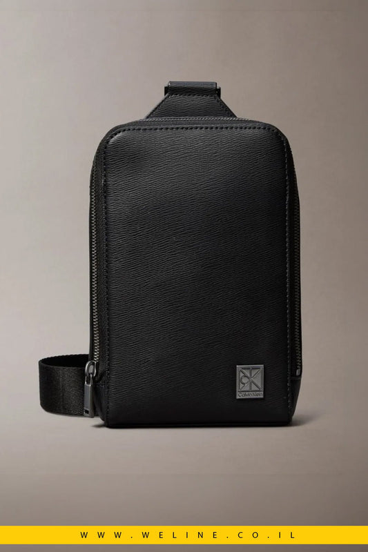 תיק סלינג קרוסבודי Calvin Klein Saffiano Emblem Logo - WELINE.CO.IL