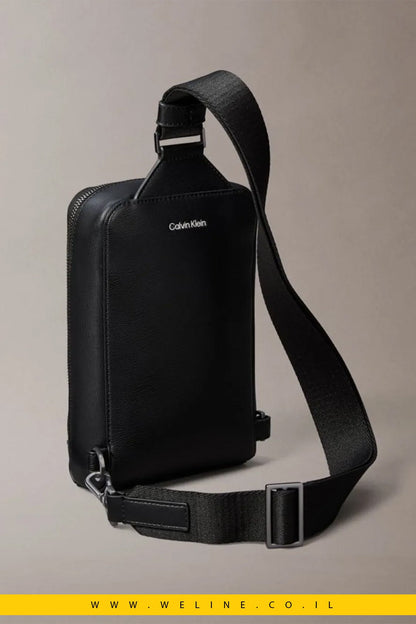 תיק סלינג קרוסבודי Calvin Klein Saffiano Emblem Logo - WELINE.CO.IL