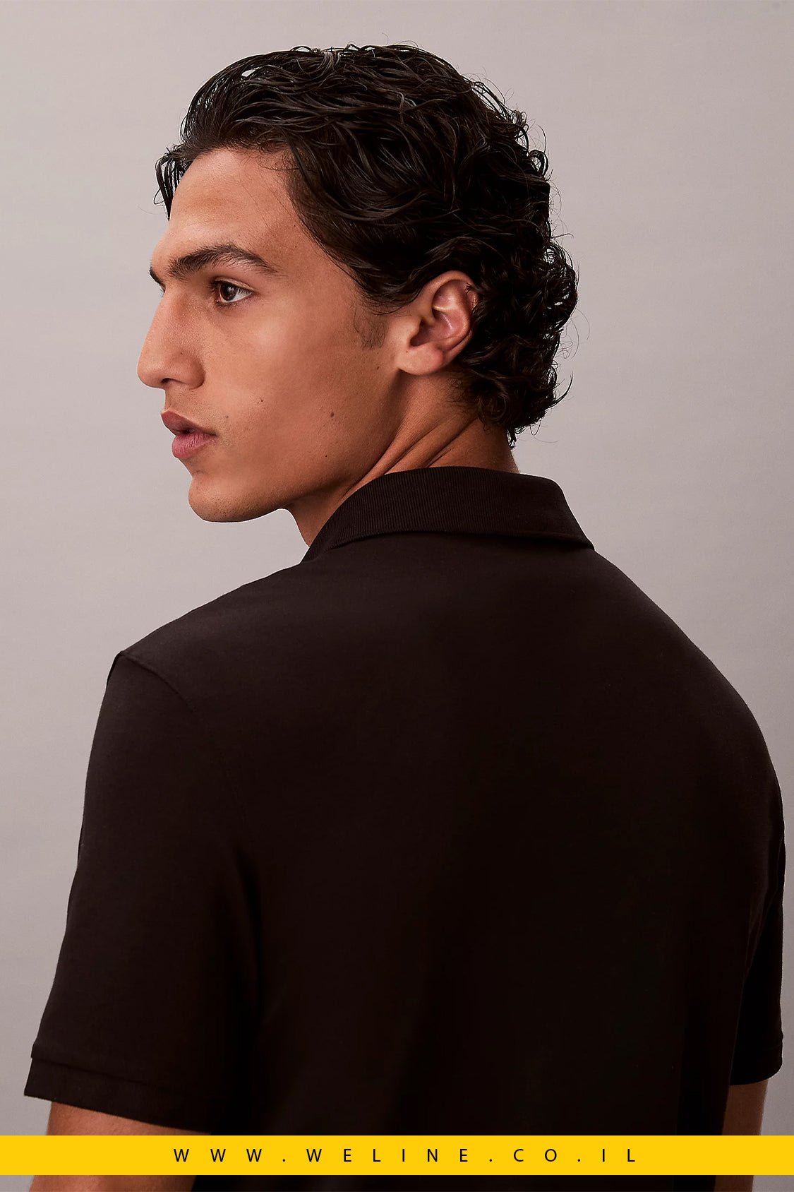 חולצת פולו Calvin Klein Slim Zip Neck - WELINE.CO.IL