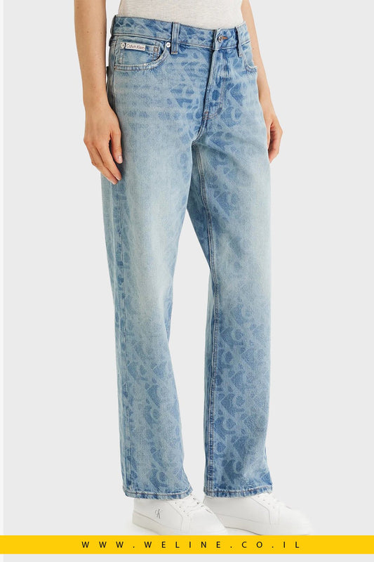 ג’ינס נשים Calvin Klein Straight Fit – מותן רגילה | צבע כחול - WELINE.CO.IL