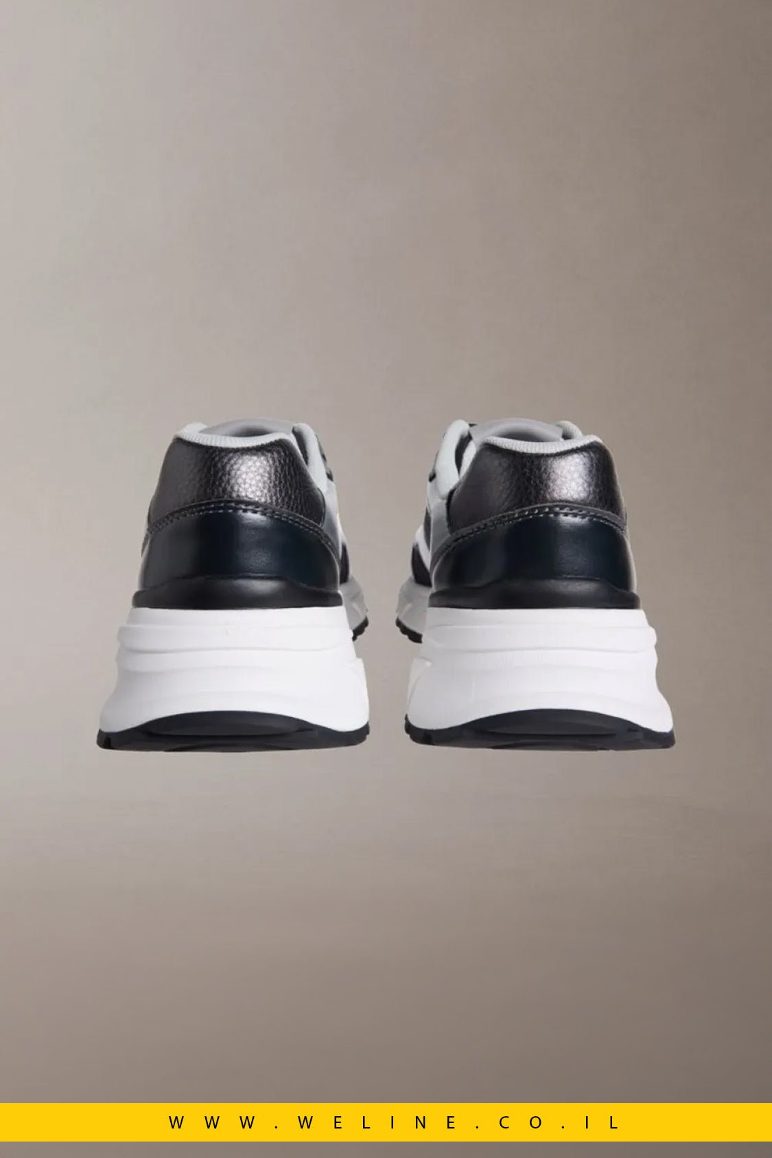 Calvin Klein Trailblazer – סניקרס נשים ראנר משולבות רשת | שחור / כסף - WELINE.CO.IL