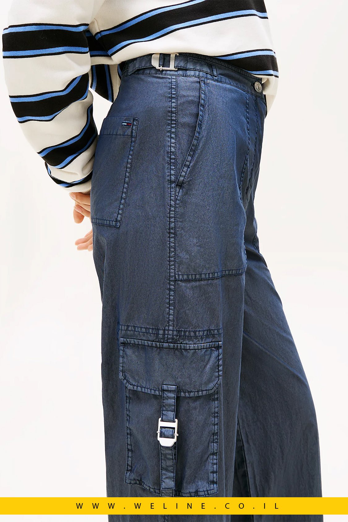מכנסי Cargo Wide Leg Twill לנשים – Tommy Jeans - WELINE.CO.IL