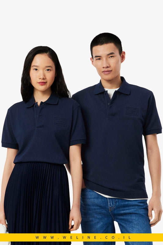 חולצת פולו יוניסקס Classic Fit עם מיתוג מובלט – Lacoste Midnight Blue - WELINE.CO.IL