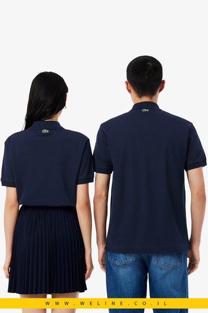 חולצת פולו יוניסקס Classic Fit עם מיתוג מובלט – Lacoste Midnight Blue - WELINE.CO.IL