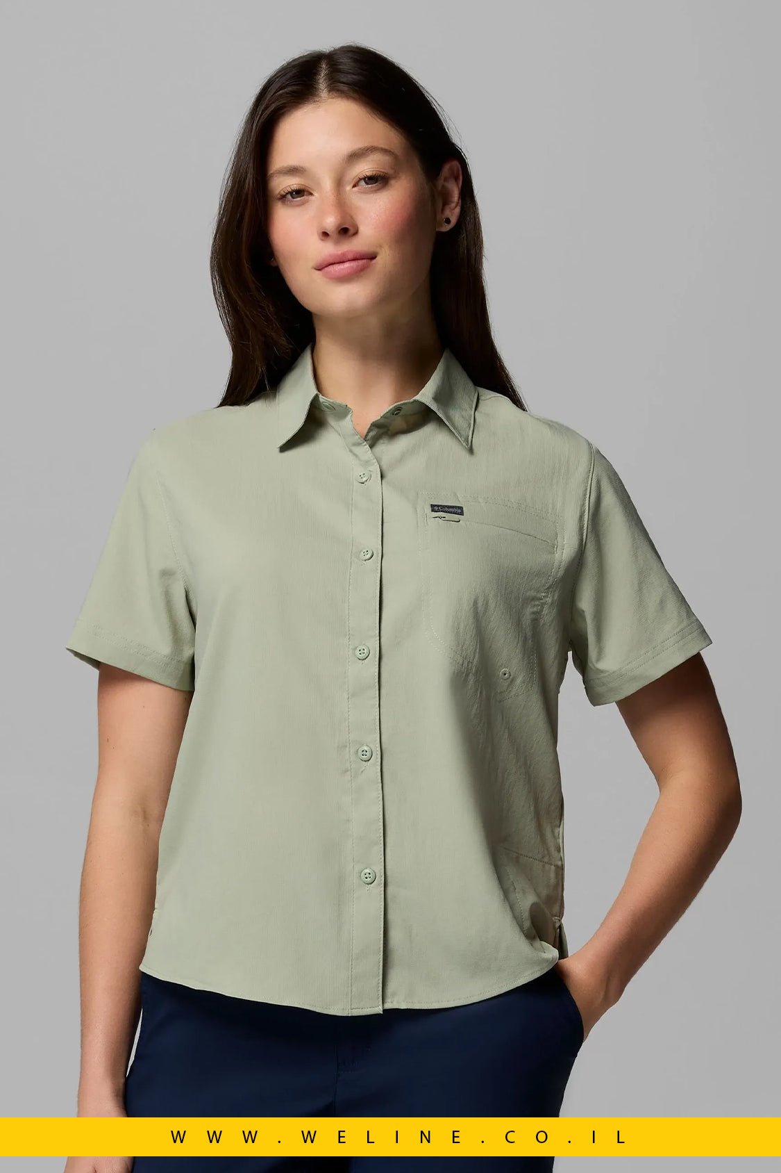 חולצת נשים Columbia Silver Ridge Utility II Short Sleeve – צבע Safari - WELINE.CO.IL