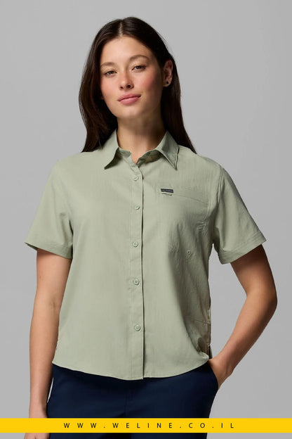 חולצת נשים Columbia Silver Ridge Utility II Short Sleeve – צבע Safari - WELINE.CO.IL