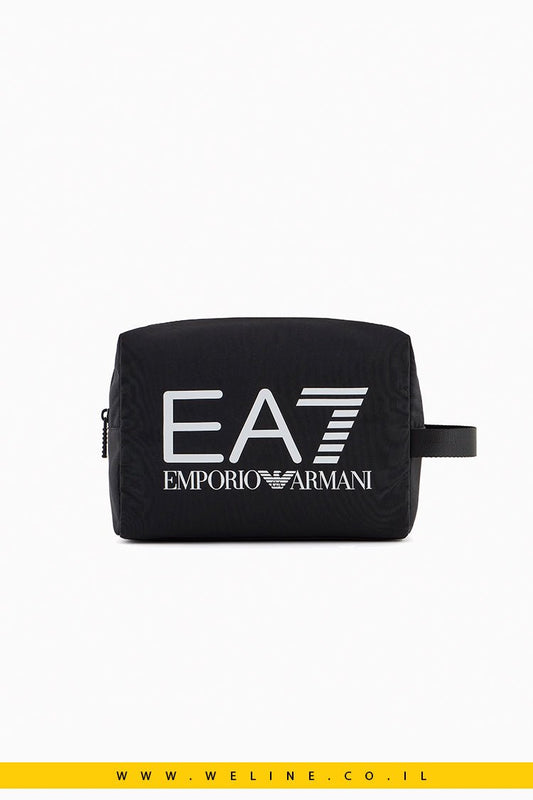 תיק רחצה עם לוגו מוגדל מבית EA7 Emporio Armani - WELINE.CO.IL