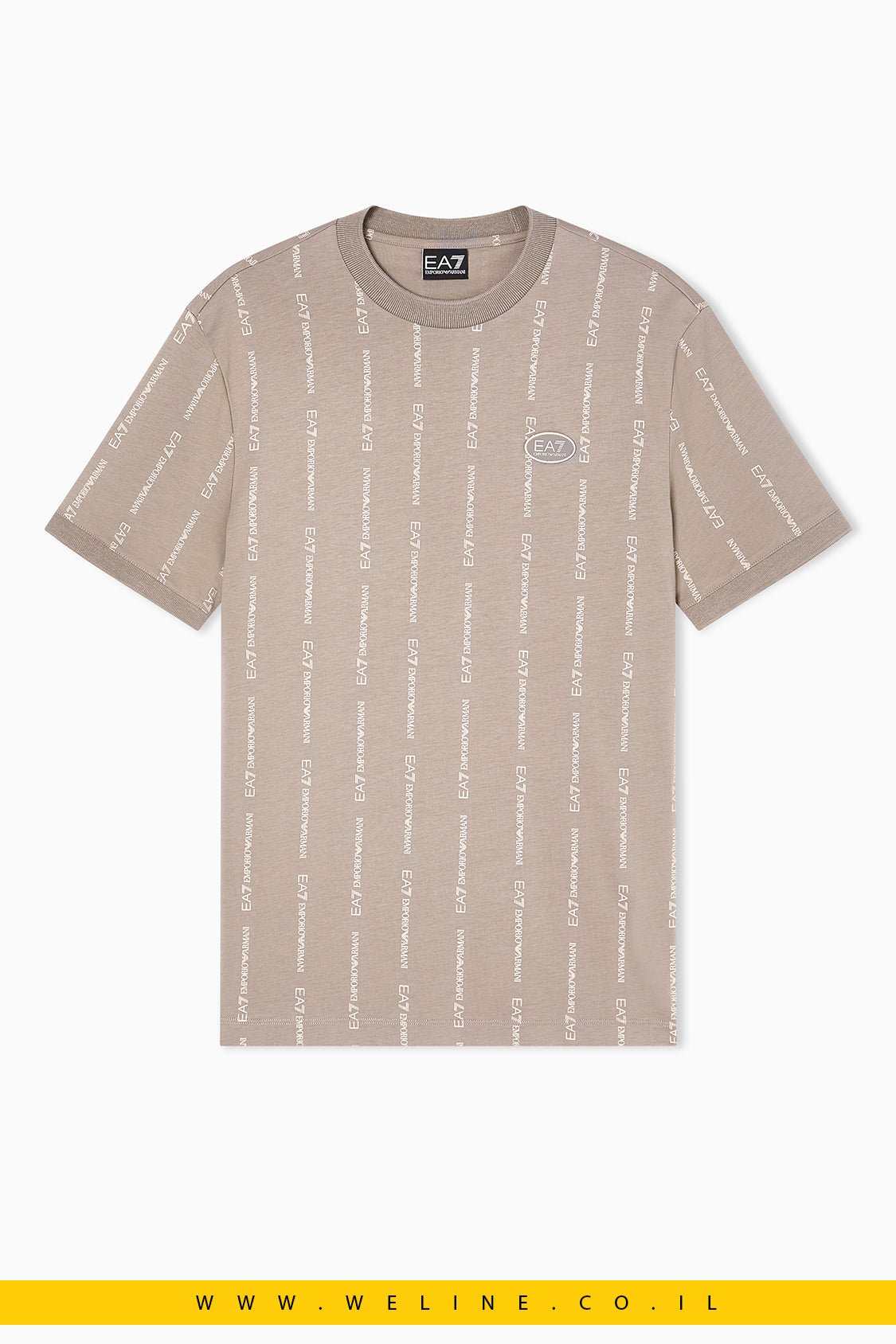 טי - שירט ייחודית EA7 Emporio Armani בגוון בז' אלגנטי - WELINE.CO.IL