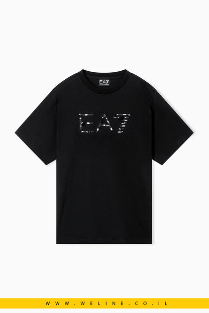 חולצת טי נשים EA7 Emporio Armani Logo Series – צבע שחור - WELINE.CO.IL