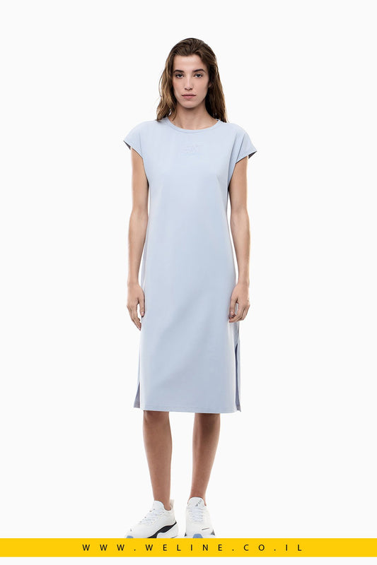 שמלת נשים EA7 Emporio Armani Logo Series Stretch Jersey – שרוול קצר - WELINE.CO.IL