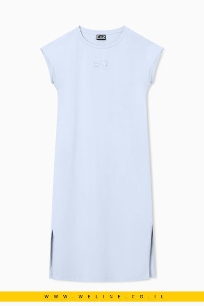 שמלת נשים EA7 Emporio Armani Logo Series Stretch Jersey – שרוול קצר - WELINE.CO.IL