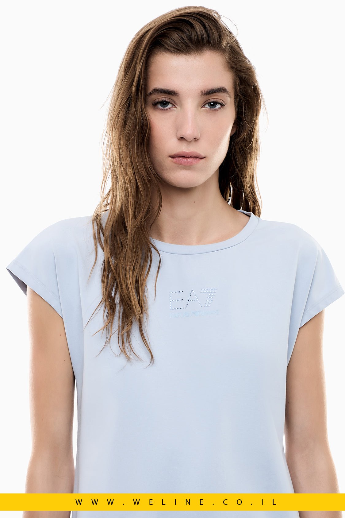 שמלת נשים EA7 Emporio Armani Logo Series Stretch Jersey – שרוול קצר - WELINE.CO.IL
