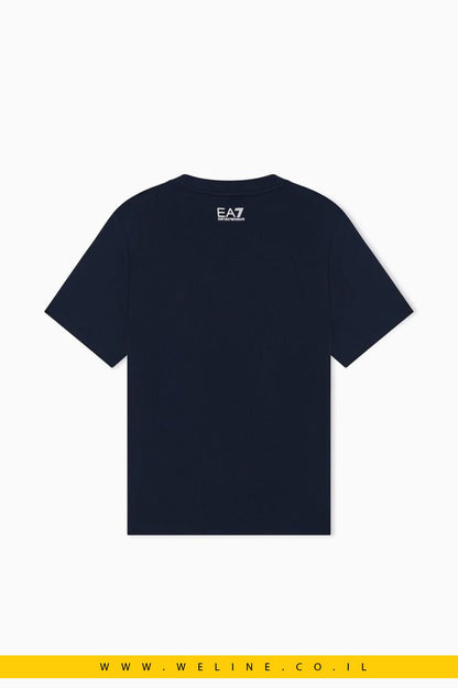 חולצת טי נשים EA7 Emporio Armani Regular Fit – צבע כחול כהה - WELINE.CO.IL