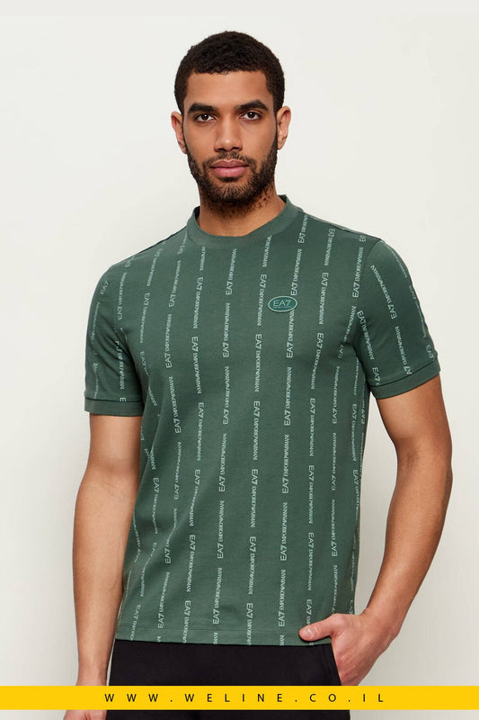 טי - שירט EA7 Emporio Armani Regular Fit – צבע ירוק - WELINE.CO.IL