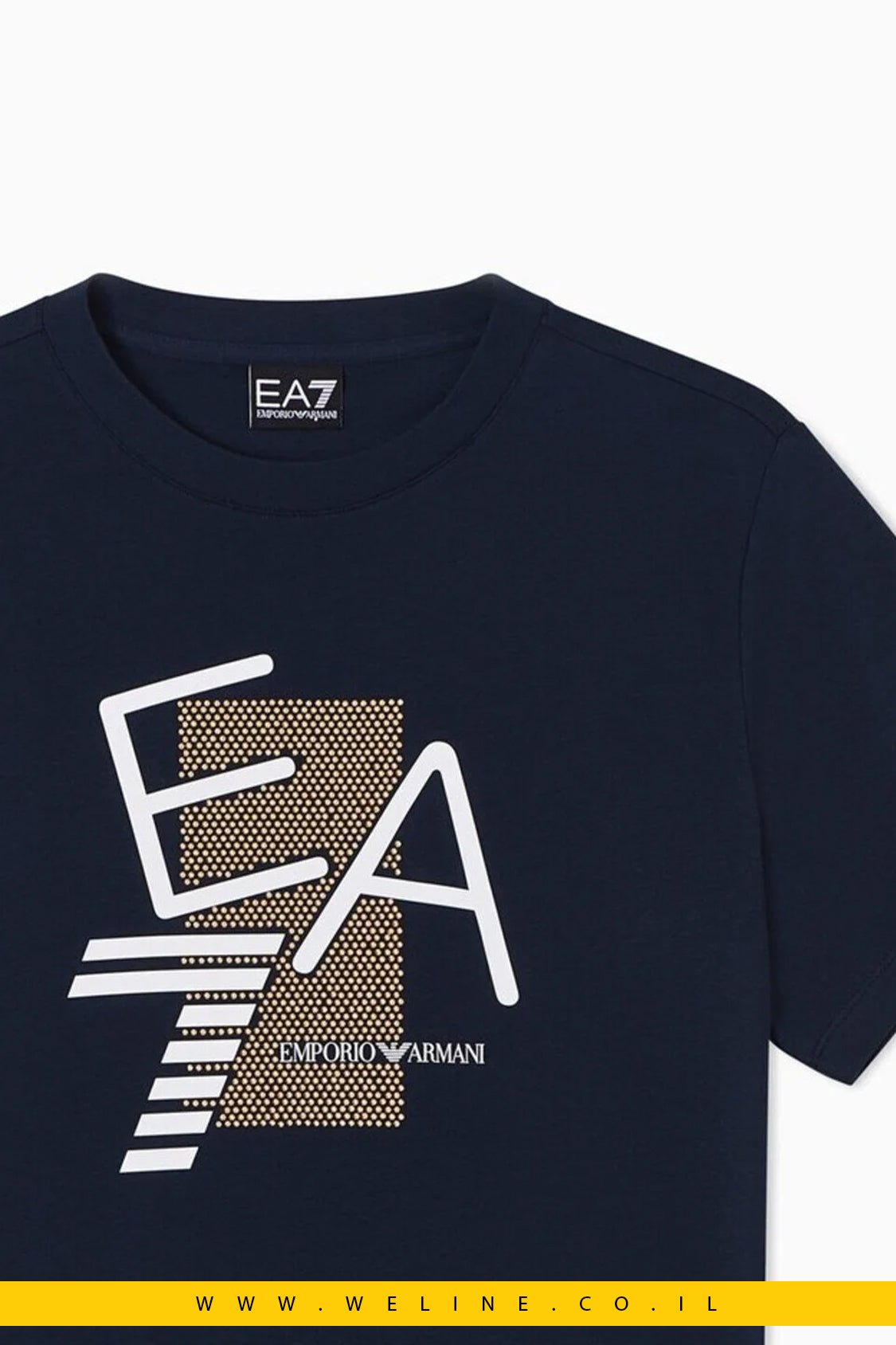 חולצת טי נשים EA7 Emporio Armani Regular Fit – צבע כחול כהה - WELINE.CO.IL