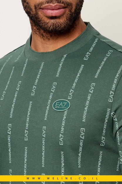 טי - שירט EA7 Emporio Armani Regular Fit – צבע ירוק - WELINE.CO.IL