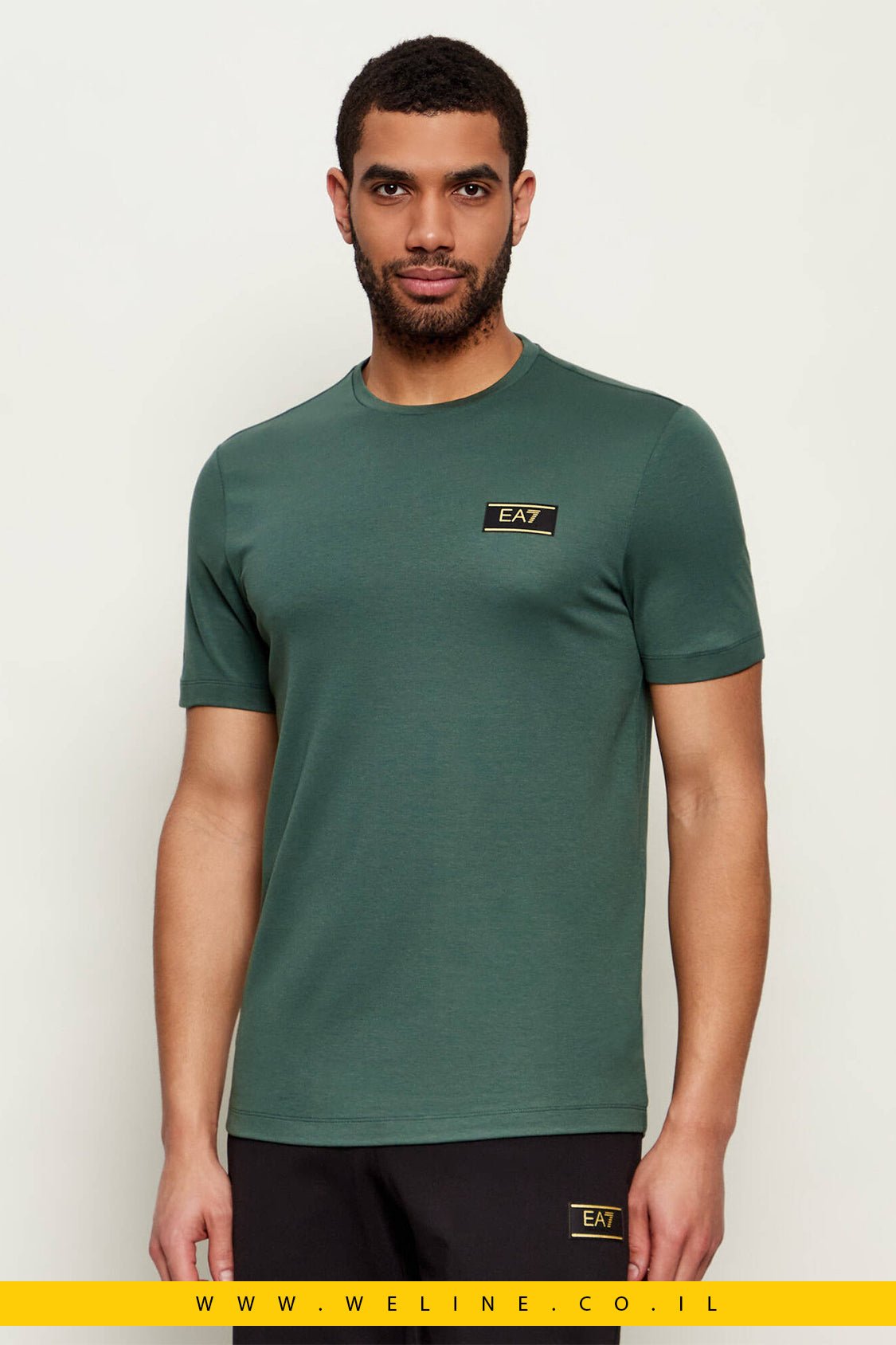 טי - שירט יוקרתית ירוק EA7 Emporio Armani Slim Fit T-Shirt - WELINE.CO.IL