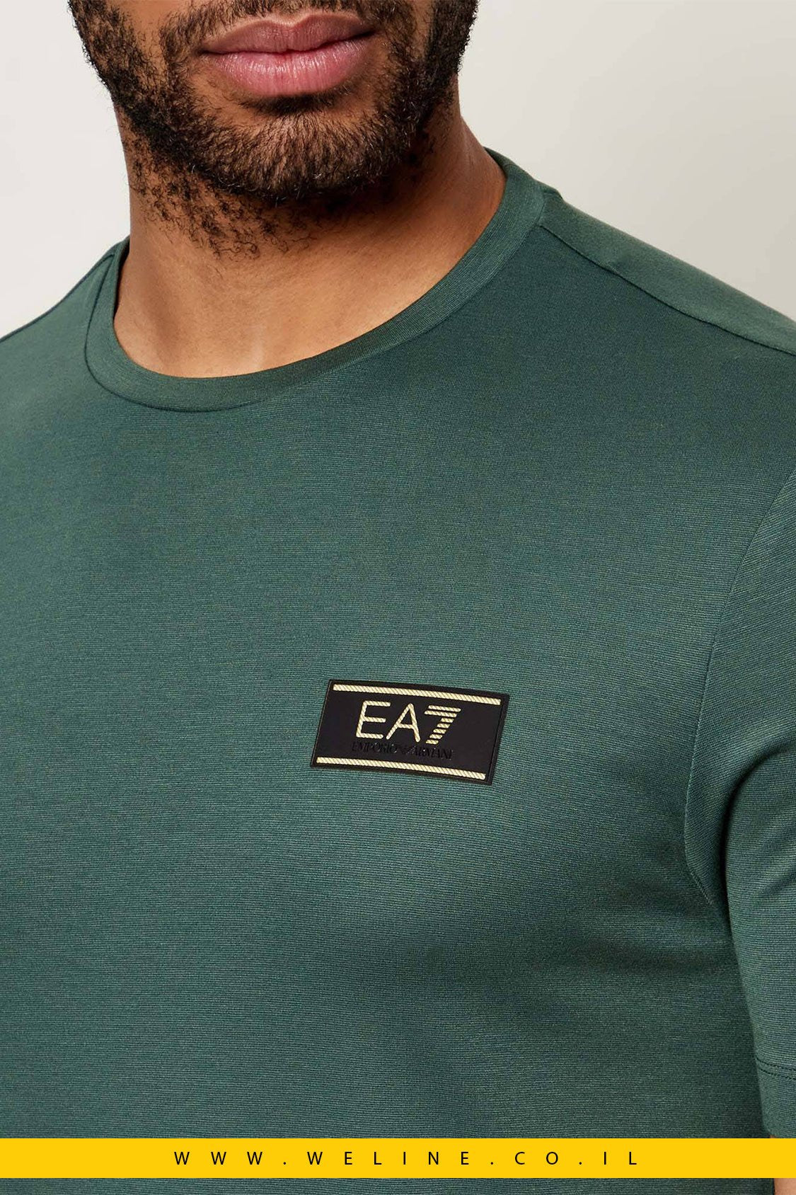 טי - שירט יוקרתית ירוק EA7 Emporio Armani Slim Fit T-Shirt - WELINE.CO.IL
