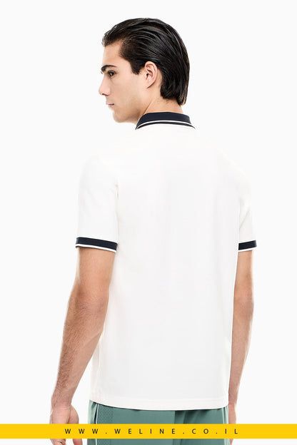 חולצת פולו EA7 Emporio Armani Tennis Club Stretch Cotton Piqué – לוגו קונטרסטי - WELINE.CO.IL
