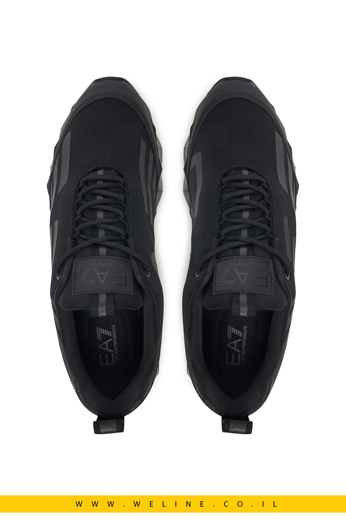 נעלי סניקרס לגברים מבית EA7 Emporio Armani בצבע Triple Black מלא - WELINE.CO.IL