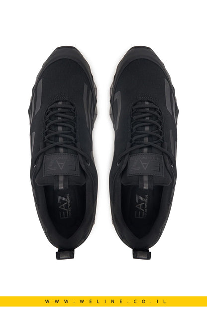 נעלי סניקרס לגברים מבית EA7 Emporio Armani בצבע Triple Black מלא - WELINE.CO.IL