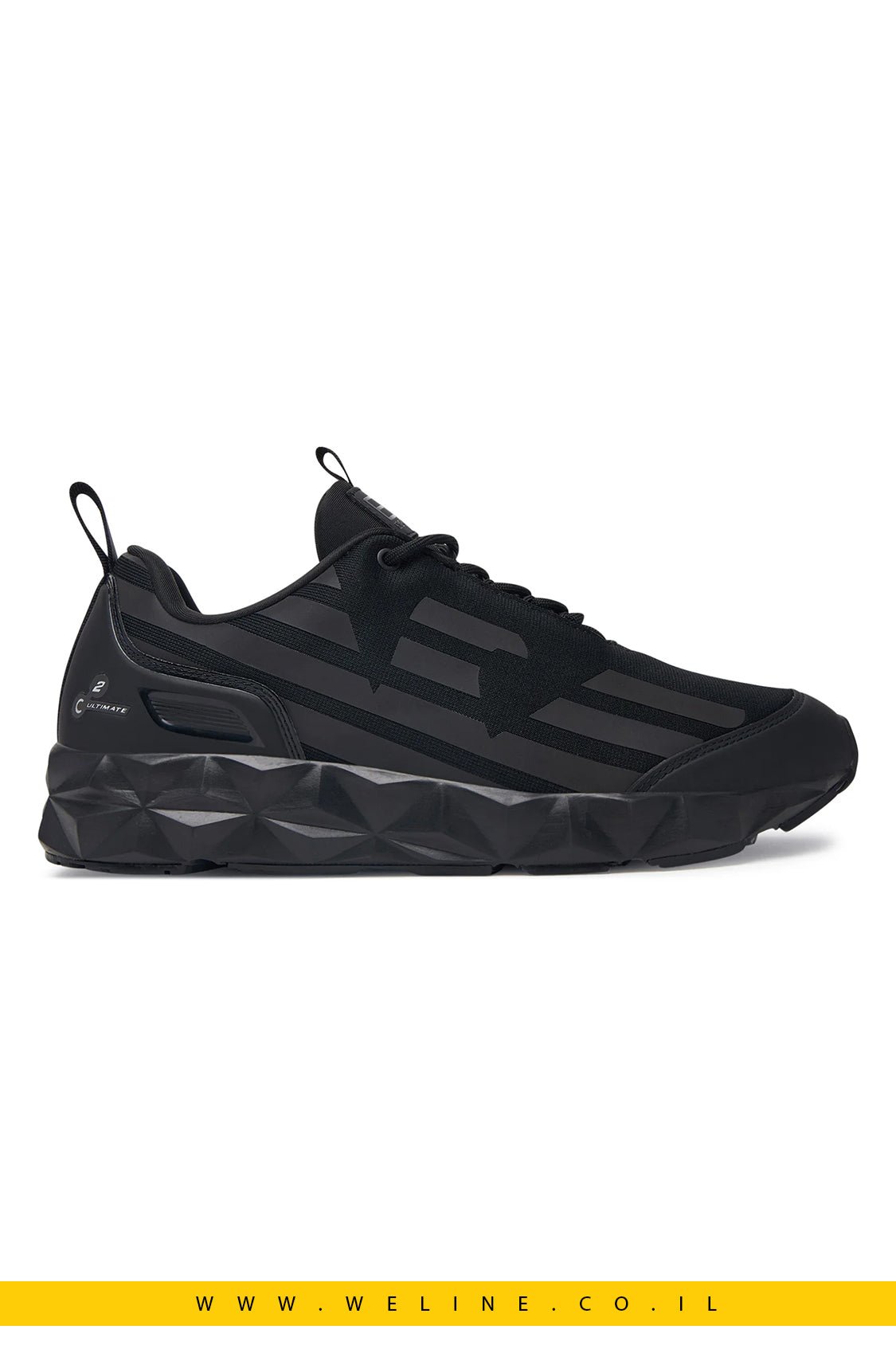 נעלי סניקרס לגברים מבית EA7 Emporio Armani בצבע Triple Black מלא - WELINE.CO.IL