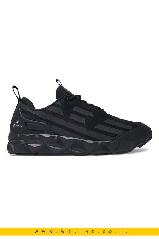 נעלי סניקרס לגברים מבית EA7 Emporio Armani בצבע Triple Black מלא - WELINE.CO.IL