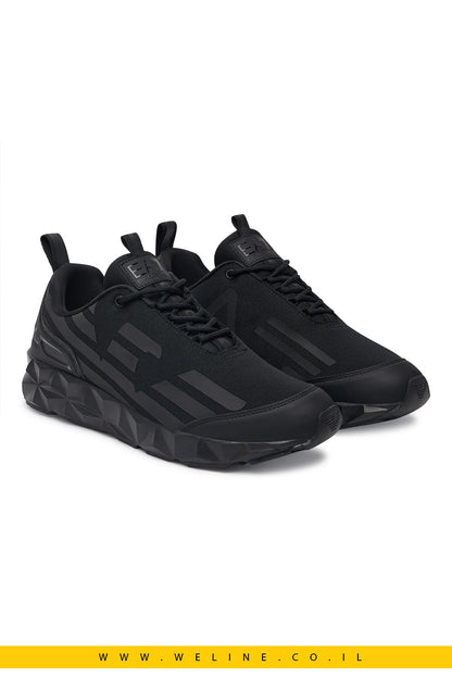 נעלי סניקרס לגברים מבית EA7 Emporio Armani בצבע Triple Black מלא - WELINE.CO.IL