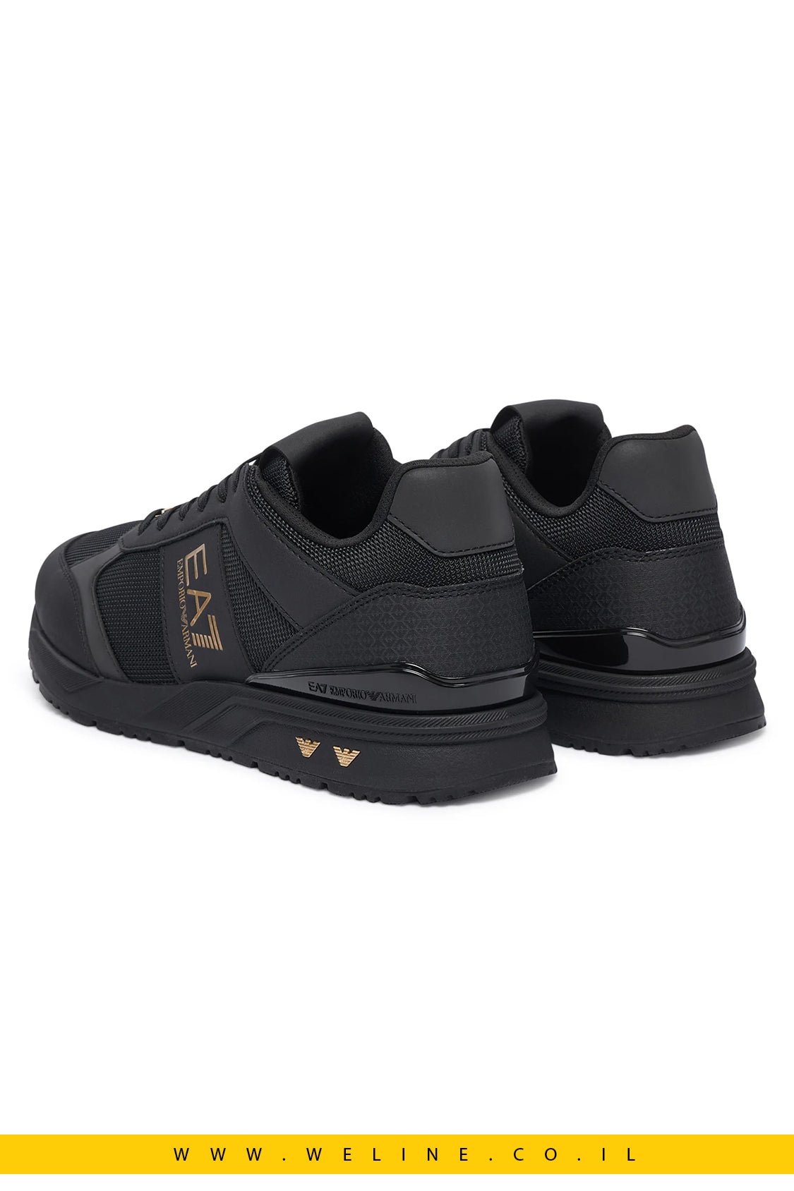 נעלי סניקרס EA7 Emporio Armani צבע: Triple Black / Gold - WELINE.CO.IL