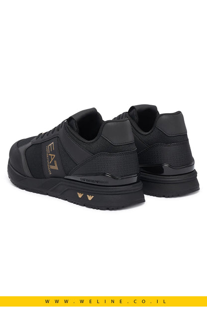 נעלי סניקרס EA7 Emporio Armani צבע: Triple Black / Gold - WELINE.CO.IL