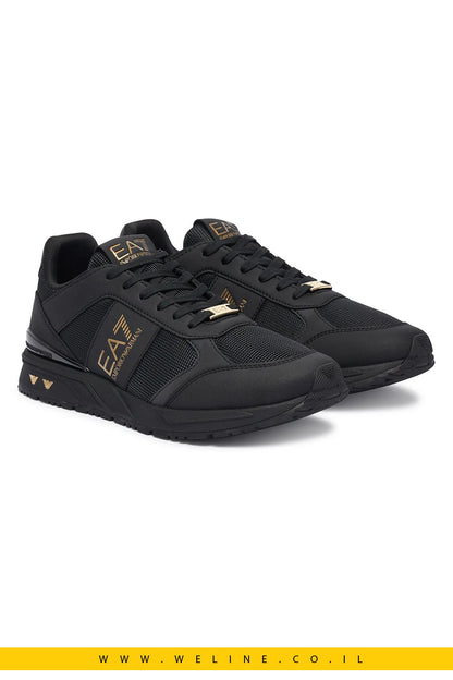 נעלי סניקרס EA7 Emporio Armani צבע: Triple Black / Gold - WELINE.CO.IL
