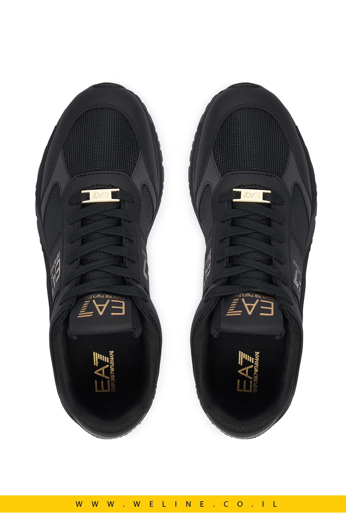 נעלי סניקרס EA7 Emporio Armani צבע: Triple Black / Gold - WELINE.CO.IL